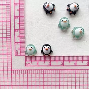 100 шт. Симпатичные 9 мм смоляные мини-пингвины серии плоские каменные фигурки DIY свадебные аксессуары для скрапбукинга зелёный