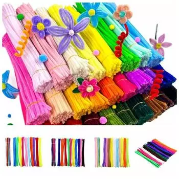 100 шт. Синельные стебли наковальня проволока трубка для рукоделия игрушки развивающие игрушки плюшевые проволочные палочки для скручивания декор Style B