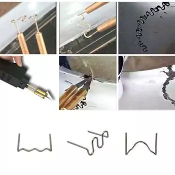 100 шт. скоб для бампера, крыла, обтекателя, сварочного пистолета, пластиковый ремонтный комплект для каяка, инструменты для ремонта кузова автомобиля, трещины на бампере, прочный серебряный