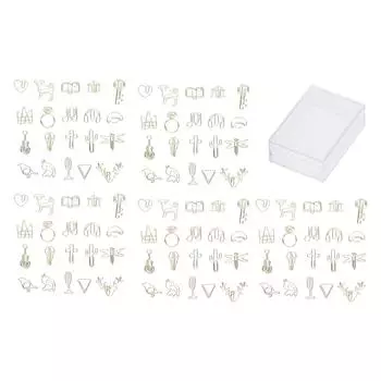 100 шт. скрепки для бумаг золотой серии, металлическая гальваническая обработка, защита от ржавчины, креативная бумага 20 форм, ма