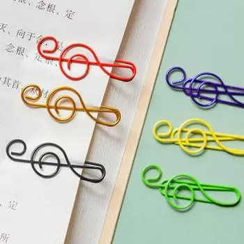 100 шт. скрепки для музыкальных нот, дизайн скрипичного ключа, сильная сила зажима, музыка