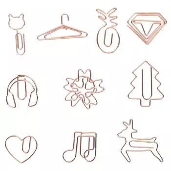 100 шт. скрепок 10 симпатичных золотых металлических скрепок декоративный органайзер для документов для офиса