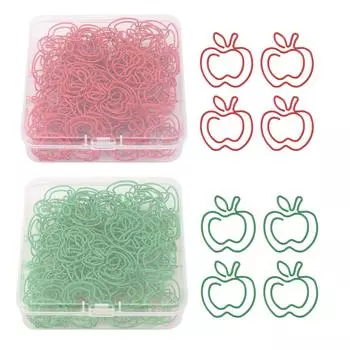 100 шт. скрепок в форме милого фрукта, гальванизированная металлическая декоративная скрепка для документов, чертежей Red