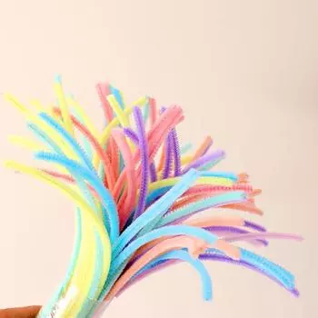 100 шт. Скручивающийся стержень, креативный цвет, ручная работа, оригинальность, пушистый стержень, скручивающийся стержень, украшение, очиститель трубопровода своими руками