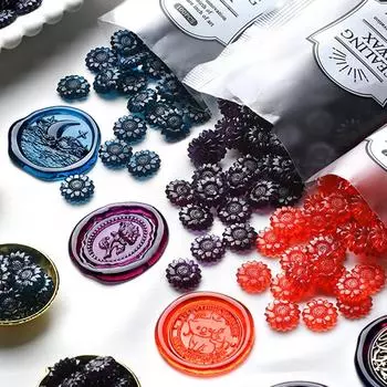100 шт. смешанная лаковая печать восковая печать DIY хризантема восковые частицы запечатывающий штамп для конверта письмо свадебное приглашение на вечеринку