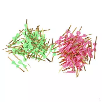 100 шт., смешанная металлическая завязка из проволоки с бантом, сумка для торта, принадлежности для свадебной вечеринки, 8 см, розово-красный,