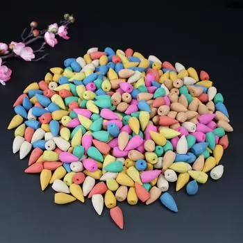 100 шт., смешанные конусы для благовоний, используемые для уда с обратным потоком, конусная горелка для благовоний, запах, смесь благовоний, ароматерапия 100Pcs