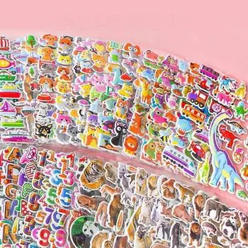 100 шт. смешанные мультяшные 3D наклейки-пузыри для детей, мальчиков и девочек, милые кавайные наклейки для альбома «сделай сам», наклейки для ноутбука, развивающие игрушки