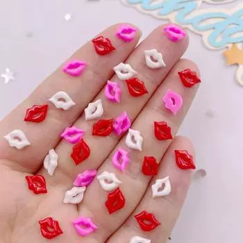 100 шт. смолы красные розовые белые губы нейл-арт плоская задняя часть стразы скрапбукинг DIY Рождественская аппликация Декор Ювелирные изделия аксессуары ремесла