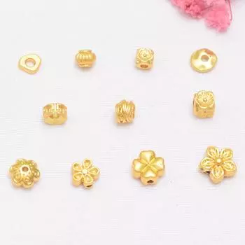 100 шт. Сохранение цвета Древние золотые бусины Шестисимвольный узор мантры Бусины-фонарики Бисерные аксессуары для браслетов ручной работы Бусины 1#