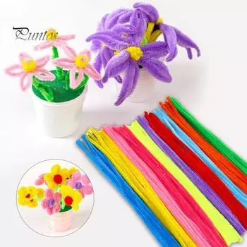 100 шт. стебли синели, мягкие поделки своими руками, скручивающая палочка, яркий цвет, креативные стебли синели для украшения дома A