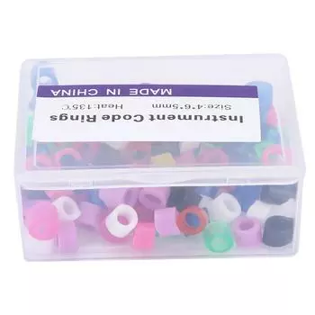 100 шт., стоматологические кольца с цветовым кодом, нетоксичные силиконовые стоматологические кольца с цветовым кодом, аксессуары, принадлежности(Mix разноцветный