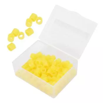 100 шт., стоматологические кольца с цветовым кодом, нетоксичные силиконовые стоматологические кольца с цветовым кодом, аксессуары, принадлежности(желтый ) жёлтый