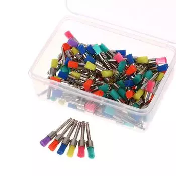 100 шт., стоматологические материалы, профилактическая щетка, цвет, белый нейлон, щетки для полировки, 2,35 мм, полировщик для стоматологии onesize