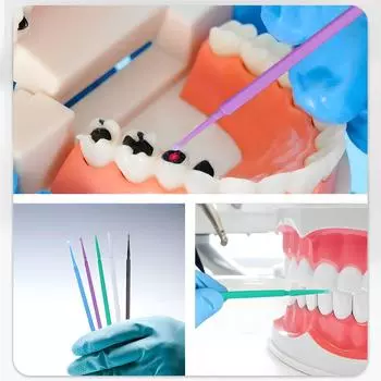 100 шт. стоматологических материалов одноразовые микрощетки аппликатор цветные микрощетки зубы уход за полостью рта Odontologia Extension Dental CHINA