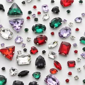 100 шт. Стразы смешанные коготь дрель стеклянный кристалл швейная дрель DIY аксессуары для одежды свадебные аксессуары стразы пришиваем бусины Mixed size-100 pcs