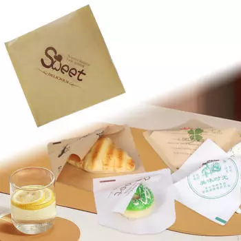 100 шт., сумка для сэндвича с гамбургером, ресторан, 15x15 см, маленькие бумажные пакеты, жиронепроницаемая упаковка A