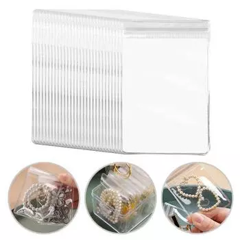 100 шт., сумки для ювелирных изделий, антиокислительные серьги, ожерелье, браслет, сумка для хранения, влагостойкая упаковочная сумка для дома