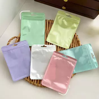 100 шт., сумки для ювелирных изделий в виде макарун конфетных цветов для ожерелий, сережек, колец, заколок для волос, дорожная пластиковая упаковка для ювелирных изделий, сумка для хранения 6x10cm белый