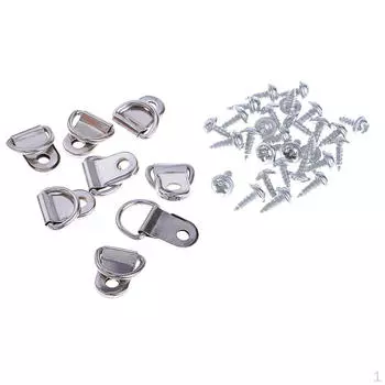 100 шт., сверхмощное изображение в виде D-образного кольца с винтами для подвешивания, деревянное x 0,39 дюйма