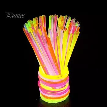 100 шт., светящаяся палочка, светится в темноте, одноразовое ожерелье, браслет, светящаяся палочка, светящаяся игрушка, сувениры для вечеринки на Хэллоуин разноцветный
