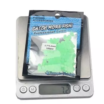 100 шт., светящиеся бусины для предотвращения столкновений, космическая пробка для рыбалки, светящиеся бусины для рыбалки, рок-рыбалка 3.7x5.2mm