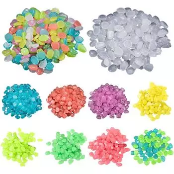 100 шт., светящиеся камни для сада и двора, светящиеся в темноте галька, уличное украшение для аквариума, аксессуары для декора 1cm