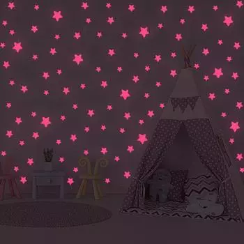 100 шт. светящиеся настенные наклейки светящиеся в темноте наклейки в виде звезд для детских комнат цветные флуоресцентные наклейки