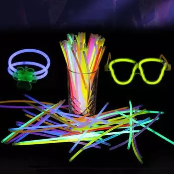 100 шт. светящиеся палочки оптом светящиеся в темноте одноразовые детские взрослые ожерелье браслет светящиеся