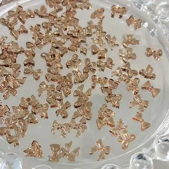 100 шт. Теплые зимние осенние украшения Майяра прозрачный кофейный цвет мини-галстук-бабочка смоляное украшение для ногтей