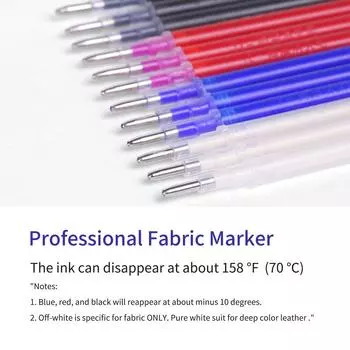 100 шт., термостираемые заправки для ткани, высокотемпературные исчезающие чернила, маркеры для ткани, маркировка для белый