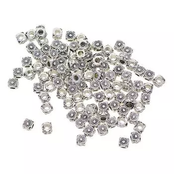 100 шт. тибетские серебряные бусины-разделители в виде ромашки, ювелирные изделия, аксессуары для самостоятельного изготовления 5.5x5.5x5.5mm