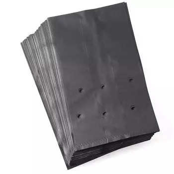 100 шт. Тонкие полиэтиленовые пластиковые мешки для рассады, цветочные горшки, тканевые горшки с дышащими отверстиями для домашних мешков для выращивания растений, сельскохозяйственных садовых принадлежностей 12x25cm(DxH)