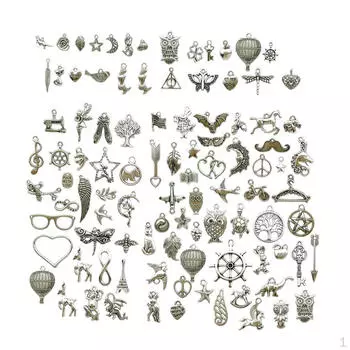 100 шт. товары для рукоделия, серебряные подвески в ассортименте