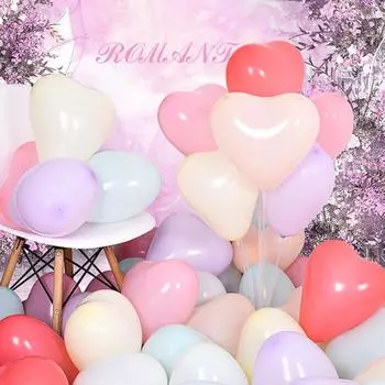 100 шт., товары для вечеринок, дня рождения, свадьбы, разноцветные шары в форме сердца, декор для детского душа, латексные шары, макароны, цвета 10 дюймов синий