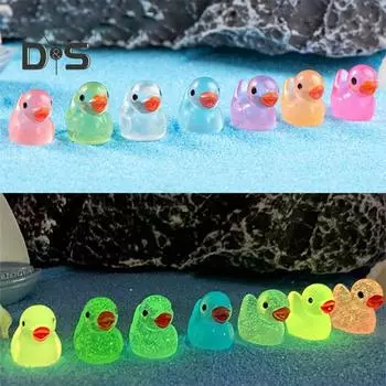 100 шт., украшение в виде утки из смолы, очаровательный уникальный декор для настольной приборной панели, мини-игрушка в виде утки оранжевый