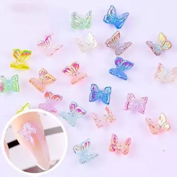 100 шт. украшения для ногтей, реалистичный вид, яркий цвет, изысканная форма, устойчивая к выцветанию, широкое применение, декоративная смола, 3D бабочка фиолетовый