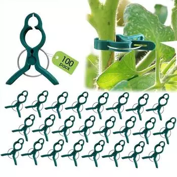 100 шт. улучшенный безопасный пластиковый зажим для растений, зажимы для шпалеры для томатов, зажимы для поддержки растений, зажим для фиксации виноградной лозы для садовых овощей S
