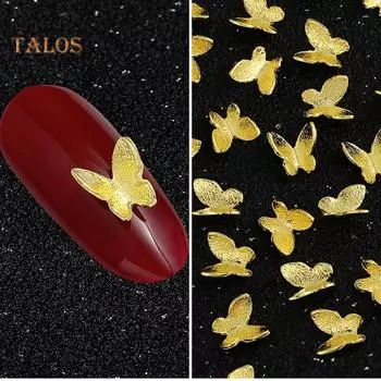 100 шт./упак. 3D украшения для ногтей, украшение для маникюра на кончиках пальцев 5.5mm серебряный