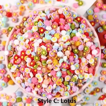 100 шт./упак., 6 мм, смоляная маленькая цветочная нашивка, мини-пастораль, освежающий материал для украшения ногтей «сделай сам», чехол для телефона, декоративные аксессуары Style F