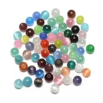 100 шт./упак., энергетические бусины из натурального камня, модные цветные сквозные опаловые бусины 8 мм для самостоятельного изготовления ожерелья, браслета, аксессуаров, ювелирных изделий 100Pcs/Pack-8mm разноцветный