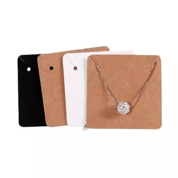 100 шт./упак. крафт-бумага, серьги, ожерелья, демонстрационная карточка, упаковочная карточка для ювелирных изделий, самоклеящаяся картонная упаковка, бирка для карточек as the picture