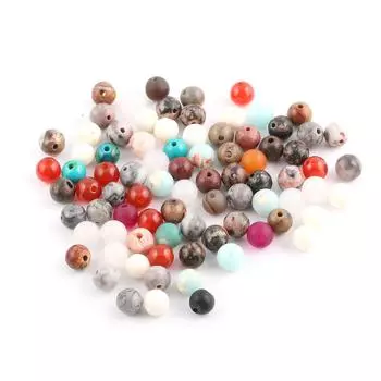 100 шт./упак. маленькие круглые бусины из натурального камня с отверстиями, рейки-целительные кристаллы, агат, нефрит, бусины для изготовления ювелирных изделий своими руками, аксессуары 100Pcs/Pack-4mm разноцветный