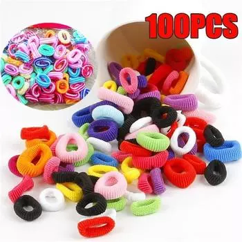 100 шт./упак. мягкие детские эластичные резиновые завязки для волос для девочек, держатель для хвоста, веревки Style 1