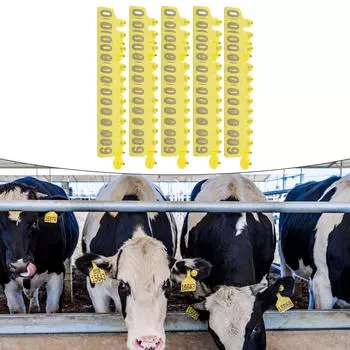 100 шт. ушных бирок для крупного рогатого скота удобные бирки для сельскохозяйственных животных для домашнего скота жёлтый