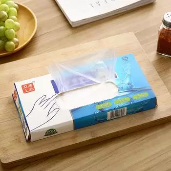100 шт. утолщенные перчатки для вытяжки кухонные одноразовые полиэтиленовая пленка для общественного питания бытовые