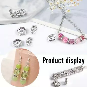 100 шт. ювелирных аксессуаров калибра 8 мм с легкой перфорацией и стразами для украшения ожерелья, браслета, сделай сам, принадлежности для изготовления ювелирных изделий 8 mm