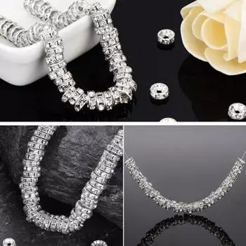 100 шт. ювелирных аксессуаров калибра 8 мм легкая перфорация стразы декор ожерелье браслет