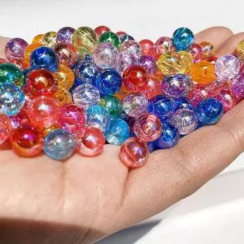 100 шт. ювелирный аксессуар 6 мм-10 мм браслет разделительные бусины акриловые бусины круглой формы модные DIY ювелирные изделия 6mm чистый