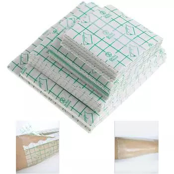 100 шт. Водонепроницаемая клейкая повязка для ванны из искусственной кожи с фиксированной лентой, бинты 7cmx7cm